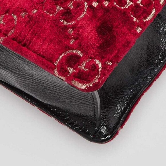Gucci Red GG Embossed Velvet Dionysus Small Shoulder Bag - Picture 4 of 10